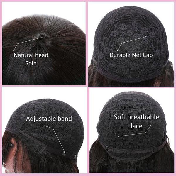 New Arrival Machine Made Wig Virgin Straight Glueless Human Hair Wig With Neat Bangs