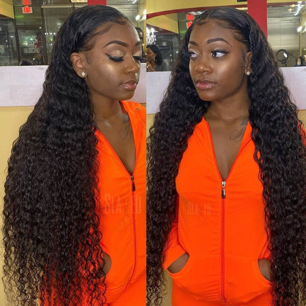 Deep Wave Lace Front Wigs 13x4 Deep Curly Human Hair Wigs Glueless Wigs