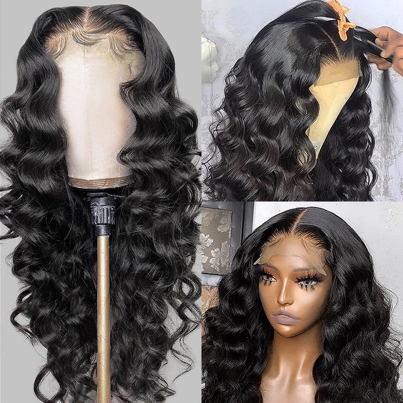 Loose Deep Wave Frontal Wig 13x4 HD Lace Front Wig Human Hair Glueless Lace Front Wigs with Baby Hair