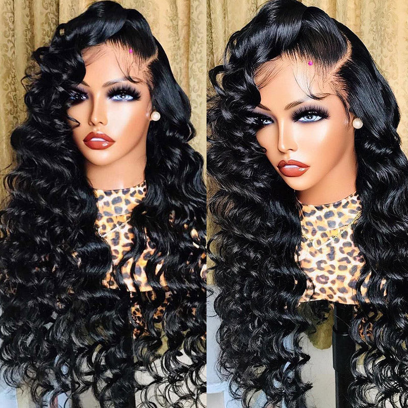 Loose Deep Wave Frontal Wig 13x4 HD Lace Front Wig Human Hair Glueless Lace Front Wigs with Baby Hair