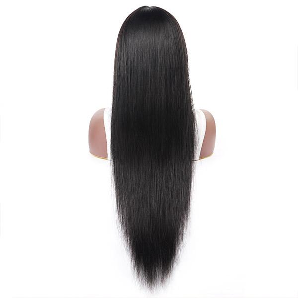 Long Hair Machine Made Wig With Bangs ,Silky Straight Body Wave Wigs Natural Color Without Lace