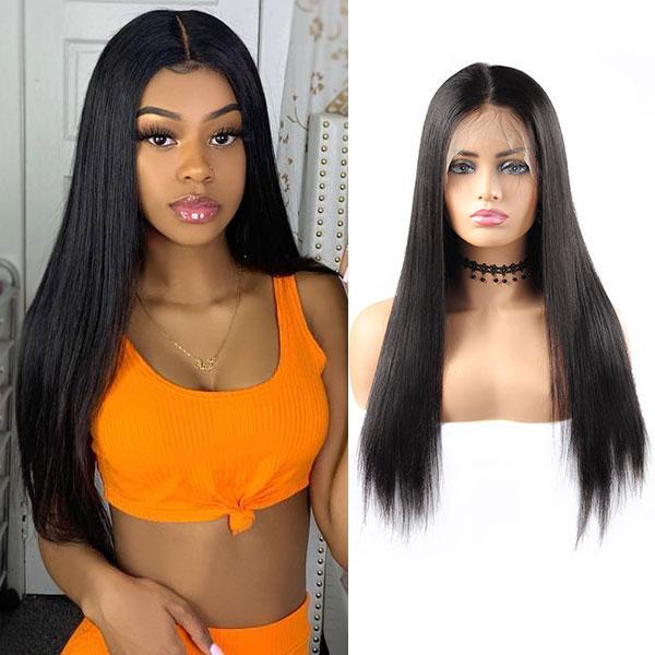 silky straight hair 100% virgin human hair wig