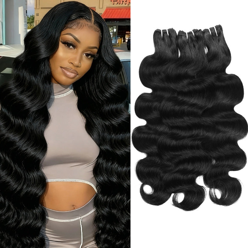Hairinbeauty Body Wave Bundles 12A Unprocessced Virgin 100% Human Hair Extensions 1 Pc/3 Pcs