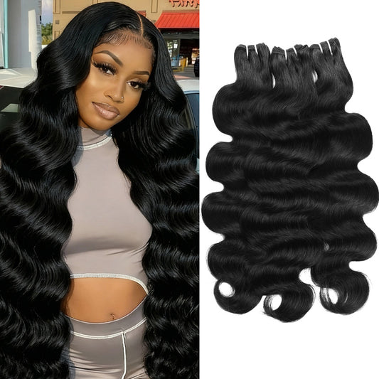 Hairinbeauty Body Wave Bundles 12A Unprocessced Virgin 100% Human Hair Extensions 1 Pc/3 Pcs