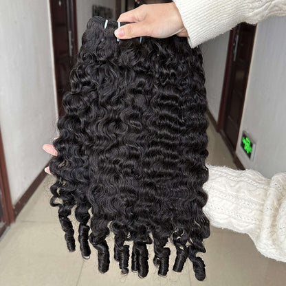 (Ship From US ) Burmese Curly Bundles 100% Virgin Human Hair 3 Bundles 10A Premium Quality Human Hair Extensions