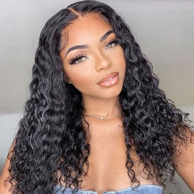 Ready To Wear Loose Deep Lace Closure Wig with Pre Plucked Hairline Pre Cut HD Lace Glueless Wigs Bleached Knots