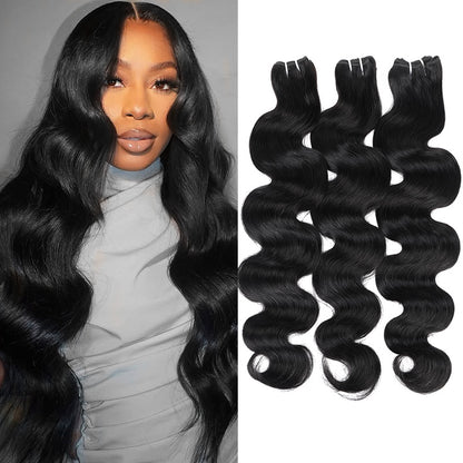 Hairinbeauty Body Wave Bundles 12A Unprocessced Virgin 100% Human Hair Extensions 1 Pc/3 Pcs