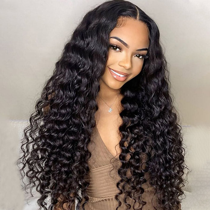 Ready To Wear Water Wave Glueless Wig Pre Cut 5x5 Lace Closure Wigs with Natural Hairline Beginner Friendly