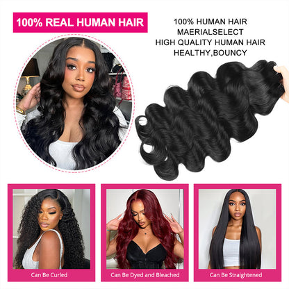 Hairinbeauty Body Wave Bundles 12A Unprocessced Virgin 100% Human Hair Extensions 1 Pc/3 Pcs