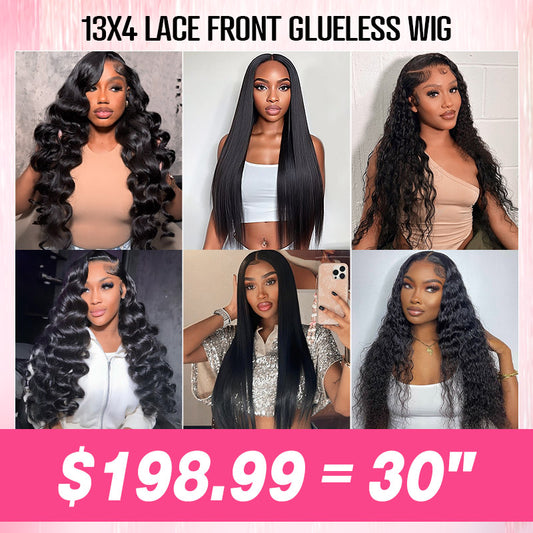 [ 30''= $198.99 ] Pre Cut & Pre Plucked & Bleached Knots Ready To Wear 13*4 Lace Front Human Hair Wig Deal