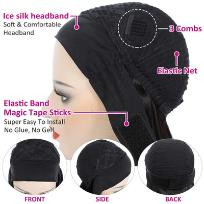 [Headband Wig Flash Sale !] 10"-26" Save 50% OFF Headband Wig Glueless Natural Black Non Lace Human Hair Wig Deal
