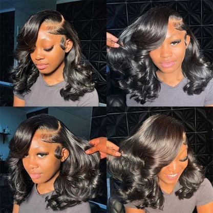 13x4 Short Body Wave Lace Frontal Bob Wig Neck Length Wigs Body Wave Hair