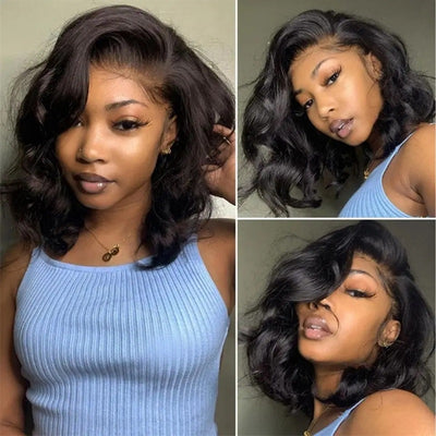 13x4 Short Body Wave Lace Frontal Bob Wig Neck Length Wigs Body Wave Hair