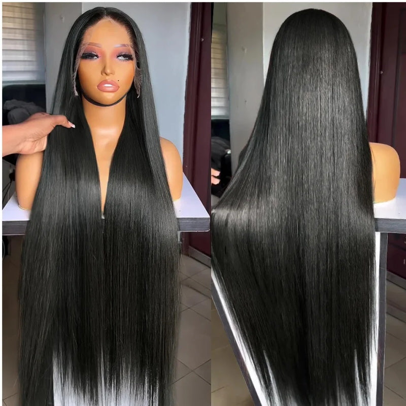 13x4 Transparent Lace Frontal Pre Plucked Straight Huamn Hair Wig 180% Density