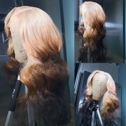 Glueless Body Wave Blonde Wig 13x4 HD Lace Front Wig Ombre Blonde Human Hair Wigs