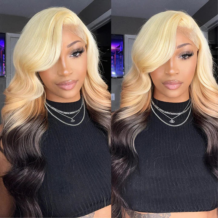 Glueless Body Wave Blonde Wig 13x4 HD Lace Front Wig Ombre Blonde Human Hair Wigs