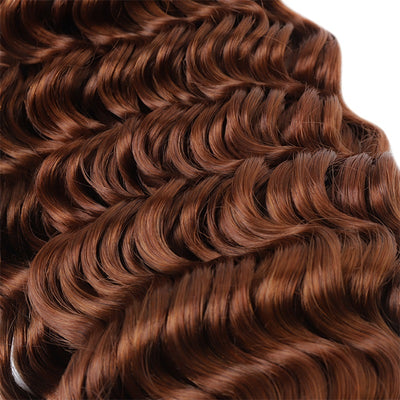 #30 Light Brown Deep Wave Bulk Hair Extensions for Braiding 100% Human Hair 100g