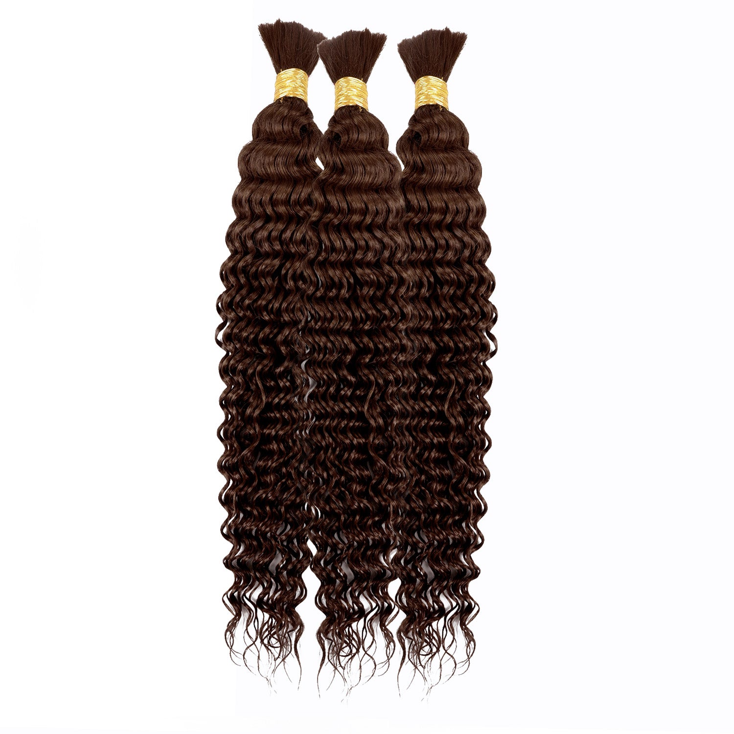 #4 Dark Brown Deep Wave Bulk Hair Extensions for Braiding No Weft Bundles