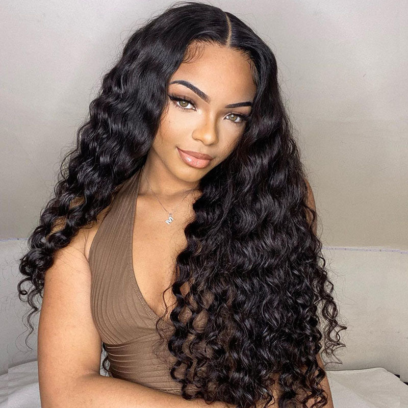 From USA Shipping| 28"'= $149.99 |5x5 Lace Closure Wig Pre Cut & Pre Plucked & Bleached Knots Wear Go Glueless Human Hair Wig Deal