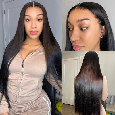 5x5 Ready To Wear Straight Wig Pre Plucked Lace Closure Human Hair Wig 180% Density