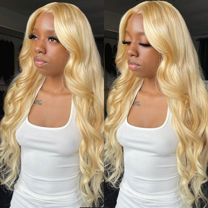 Wear and Go Body Wave Lace Front Wig Blonde 613 Pre-plucked 13x4 HD Lace Wig With Bleacehd Knots Glueless Body Wave Wigs Pre-cut