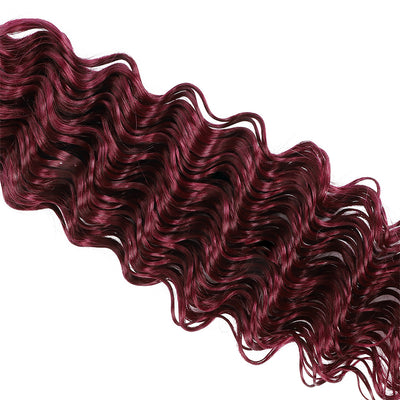99J Burgundy Deep Wave Braid Hair Bulk 100% Human Hair Extensions Bulk for Braiding 100g