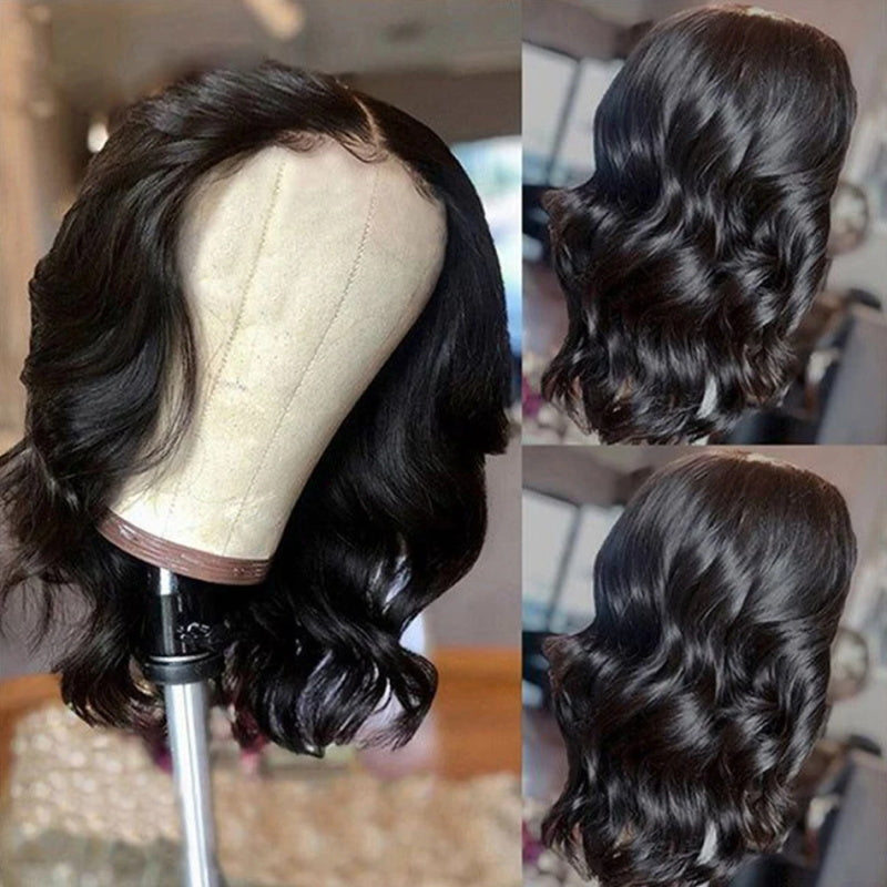  Body Wave Wear Go Glueless Lace Closure Wig Pre-plucked 5x5 HD Lace Wigs With Bleached Knots Pre-cut Short Bob Wigs