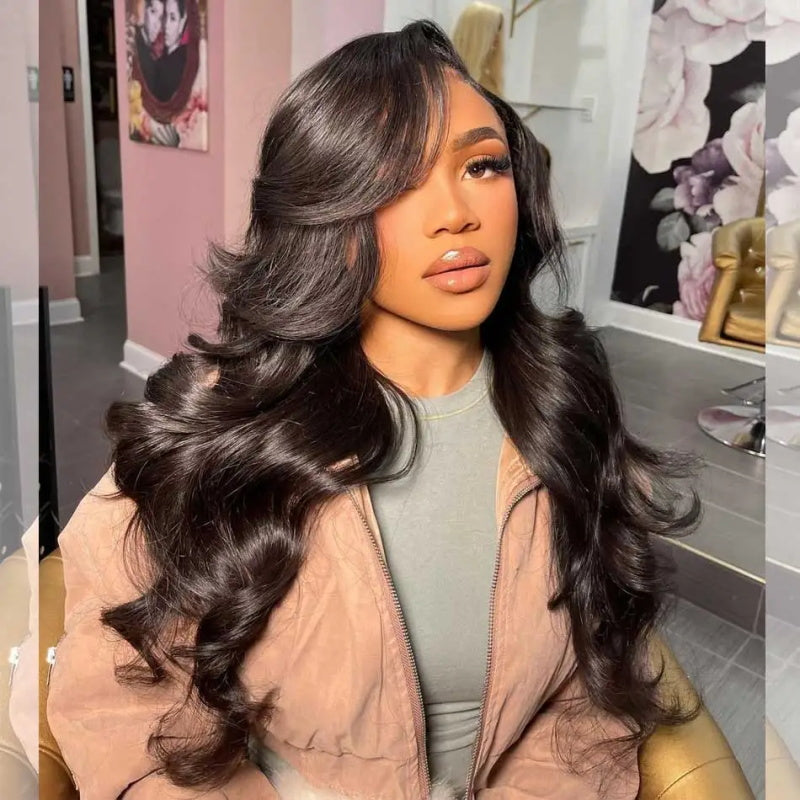 [Bogo Free Deal] 13*6 Transparent Lace Front Wigs Invisible Body Wave Human Hair Glueless Lace Front Wigs with Pre-Plucked