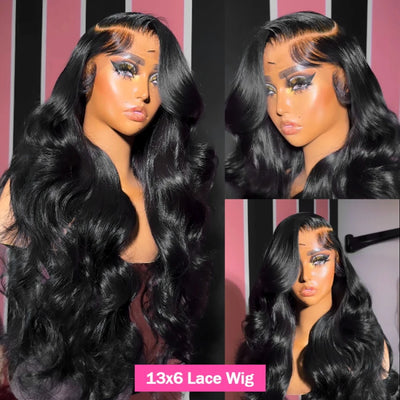 [Bogo Free Deal] 13*6 Transparent Lace Front Wigs Invisible Body Wave Human Hair Glueless Lace Front Wigs with Pre-Plucked