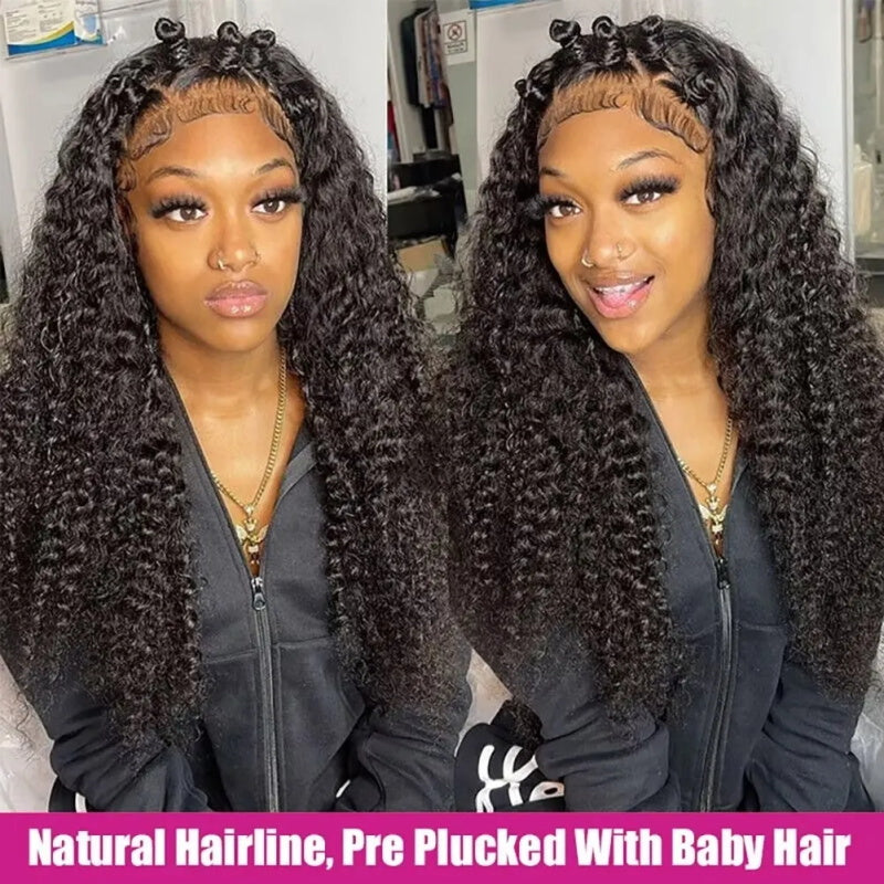 [Bogo Free] 13*4 HD Lace Front Wigs Invisible Kinky Curly Human Hair Glueless Lace Front Wigs