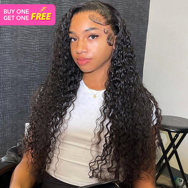 [Bogo Free] 13*4 HD Lace Front Wigs Invisible Kinky Curly Human Hair Glueless Lace Front Wigs