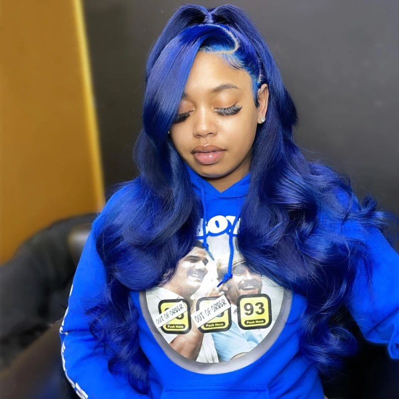 [Bogo Free Deal] Trendy Colored Pink/Blue/Ginger/Yellow/Gray/Green 180% Density 13x4 Lace Front Wig Body Wave Glueless Wigs With Pre plucked