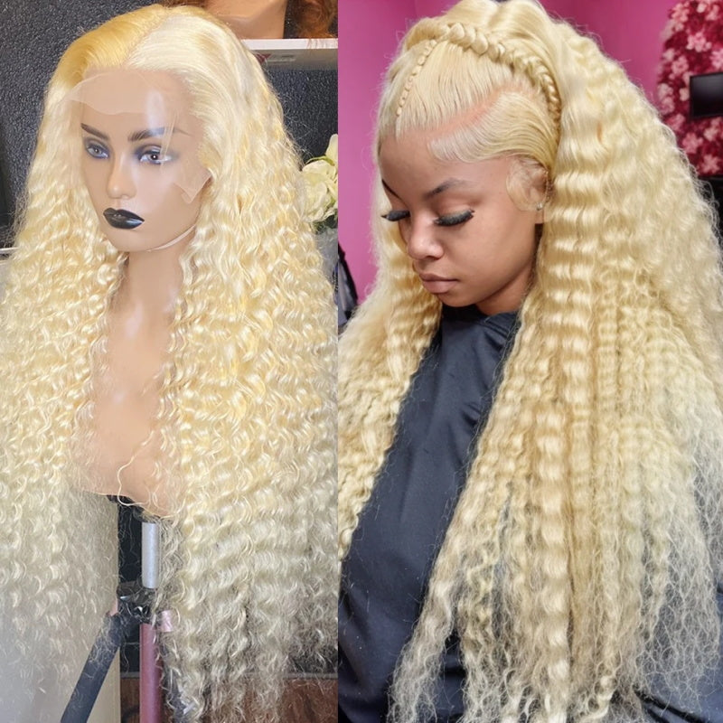 [Bogo Free] 613 Blonde Color Pre plucked 13x4 Lace Front Wig Straight /Body Wave/Deep Wave Glueless Wigs