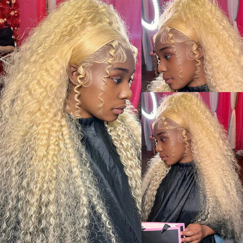 [Bogo Free] 613 Blonde Color Pre plucked 13x4 Lace Front Wig Straight /Body Wave/Deep Wave Glueless Wigs
