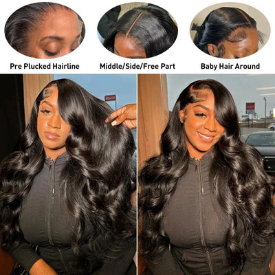[Bogo Free] Body Wave 13x4 Lace Frontal Wig Undetectable Transparent Lace Frontal Human Hair Wigs For Women