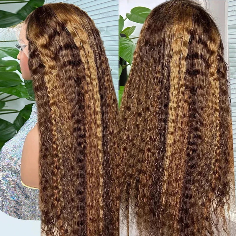 [Bogo Free] Highlight Ombre Color 30Inch 13x4 HD Lace Frontal Straight/Body Wave/Deep Wave Human Hair Glueless Wigs