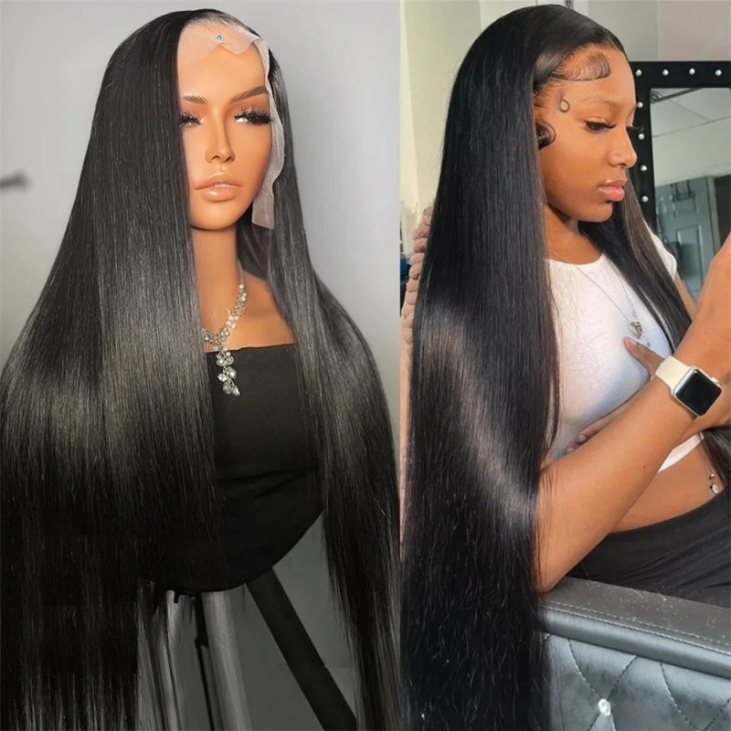 [Bogo Free] Pre Plucked 13x4 Transparent Lace Front Straight Wear To Go Wig Glueless Human Hair Wigs