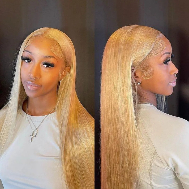[Bogo Free Deal]  Reddish Brown #33 Color 13x4 Lace Frontal Honey Blonde #27 Color Preplucked Glueless Human Hair Wigs