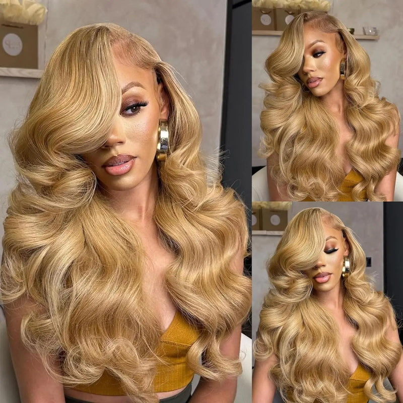 [Bogo Free Deal]  Reddish Brown #33 Color 13x4 Lace Frontal Honey Blonde #27 Color Preplucked Glueless Human Hair Wigs