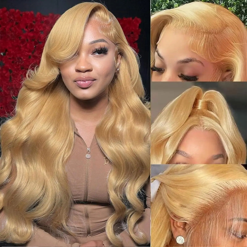 [Bogo Free Deal]  Reddish Brown #33 Color 13x4 Lace Frontal Honey Blonde #27 Color Preplucked Glueless Human Hair Wigs