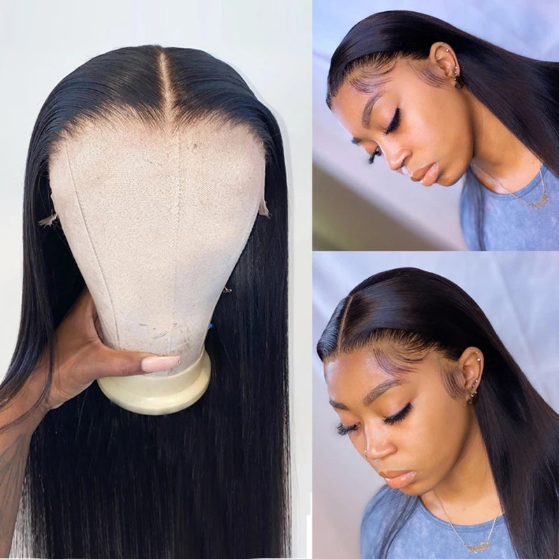 Bone Straight HD Lace Wigs Undetectable Lace Wigs With Natural Hairline 32 Inch Human Hair Glueless Wigs