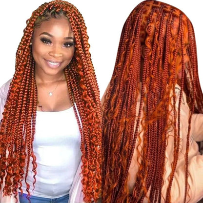 Ginger Color Deep Curly Human Braiding Hair Bulk Human Hair Extension For Burmese Boho Braids No Weft