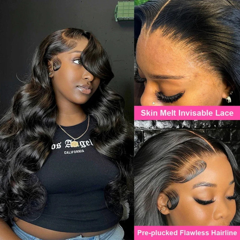Glueless 13X4 Lace Front Wig Pre plucked With Baby Hair Body Wave Human Hair Wigs