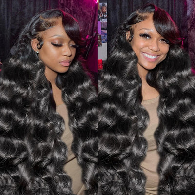 Glueless Body Wave Wig 13x4 HD Lace Front Wig Human Hair Wigs Transparent Lace Frontal Wig  32 Inch