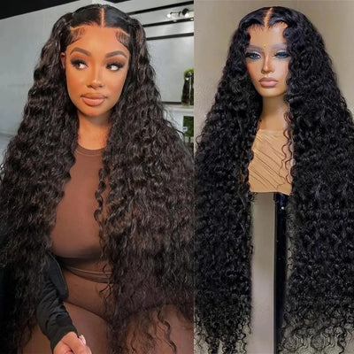Glueless Deep Curly Lace Closure Wig 6x6 HD Lace Human Hair Wig Curly Hair with Pre-plucked