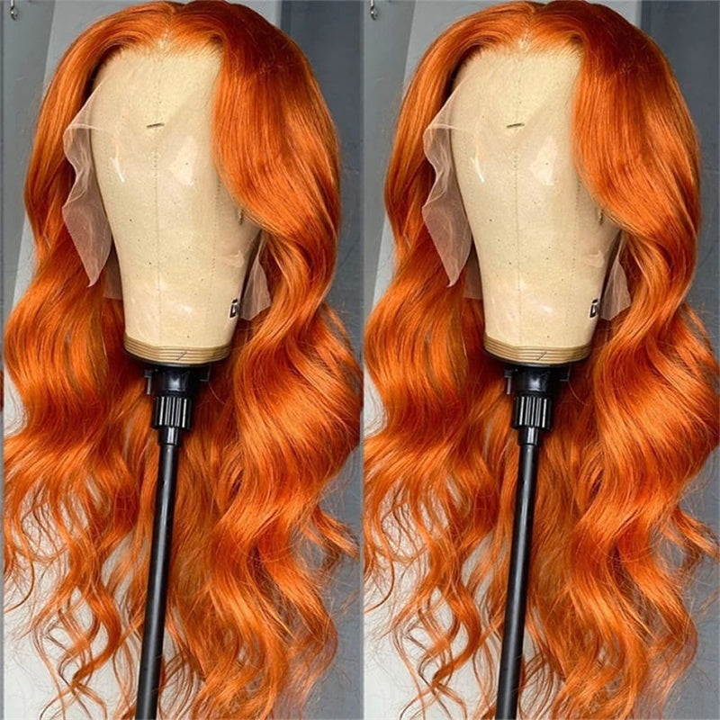 Glueless Ginger Human Hair Wig 13x4 Lace Front Wig Body Wave Hair Wigs Lace Frontal Wig 30 Inch