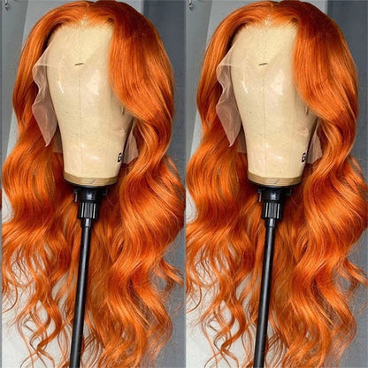 Glueless Ginger Human Hair Wig 13x4 Lace Front Wig Body Wave Hair Wigs Lace Frontal Wig 30 Inch