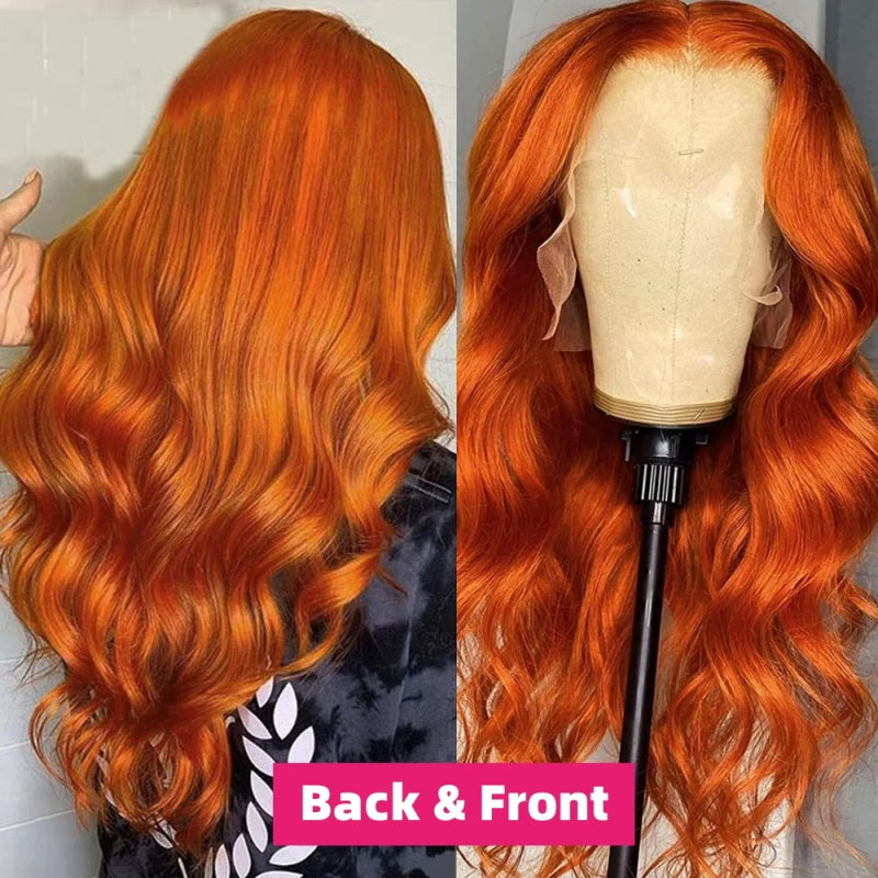 Glueless Ginger Human Hair Wig 13x4 Lace Front Wig Body Wave Hair Wigs Lace Frontal Wig 30 Inch