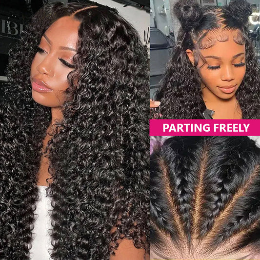 Hairinbeauty 7x6 PartingMax Glueless Wig Deep Wave Wig With Pre Plucked Hairline 100% Human Hair