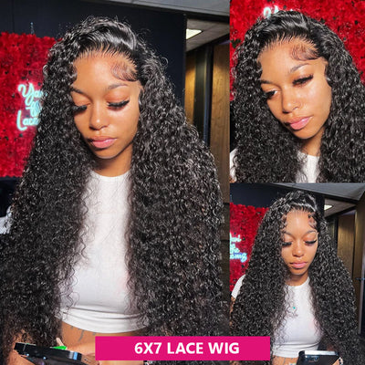 Hairinbeauty 7x6 PartingMax Glueless Wig Deep Wave Wig With Pre Plucked Hairline 100% Human Hair